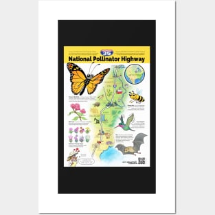 US National Pollinator Highway Map - I-35 Posters and Art